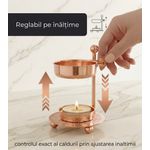 Casa si Gradina - Decoratiuni - Aromaterapie si lumanari - Difuzoare aromaterapie - Arzator aromaterapie din alama rosegold, cu sita, reglabil pe inaltime, pentru tamaie, plante aromatice si rasini - Infinity.ro