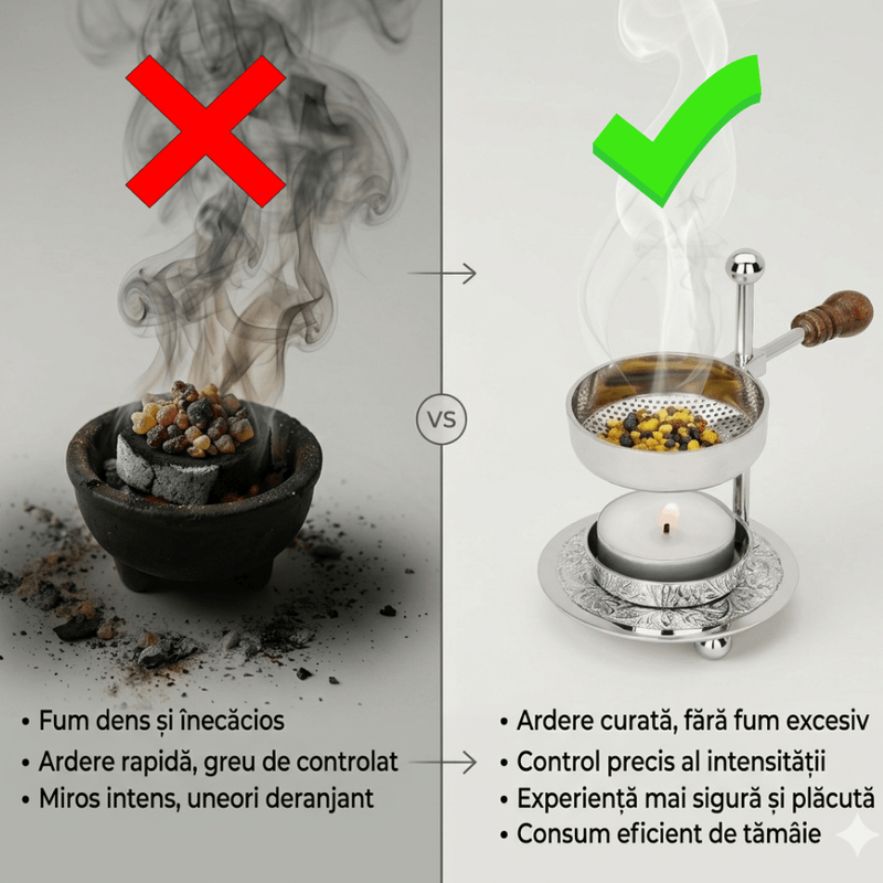 Casa si Gradina - Decoratiuni - Aromaterapie si lumanari - Difuzoare aromaterapie - Arzator aromaterapie pentru plante aromatice si rasini, alama, sita reglabila, argintiu - Infinity.ro