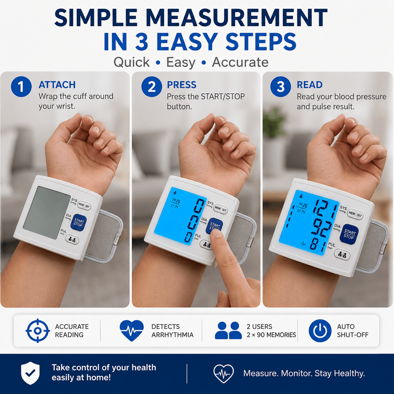 Ingrijire personala si Cosmetice - Sanatate si wellness - Aparate medicale - Tensiometre - Tensiometru Electronic de Incheietura MRG M-U60B, Medical Digital, Automat - Infinity.ro