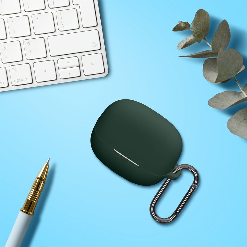 TV, Audio-Video si Foto - Portabile audio - Casti audio - Husa casti Kwmobile pentru Xiaomi Buds 5 Pro, protectie la zgarieturi, Silicon, verde - Infinity.ro
