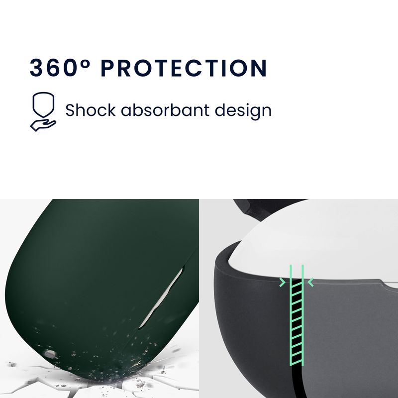 TV, Audio-Video si Foto - Portabile audio - Casti audio - Husa casti Kwmobile pentru Xiaomi Buds 5 Pro, protectie la zgarieturi, Silicon, verde - Infinity.ro