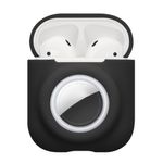 TV, Audio-Video si Foto - Portabile audio - Casti audio - Husa casti Kwmobile pentru Apple AirPods 1, AirPods 2, incarcare wireless, Silicon, negru - Infinity.ro