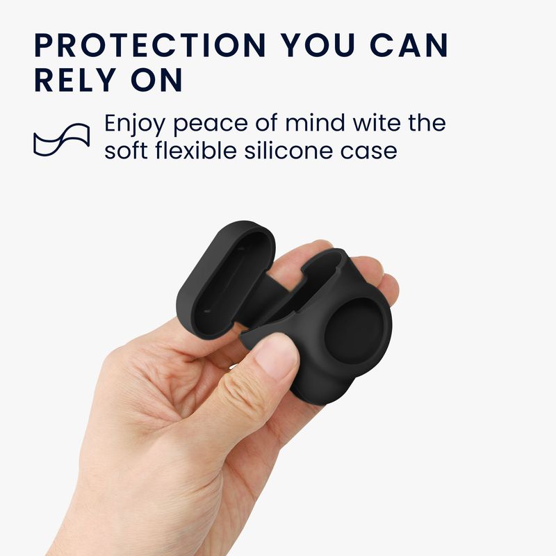 TV, Audio-Video si Foto - Portabile audio - Casti audio - Husa casti Kwmobile pentru Apple AirPods 1, AirPods 2, incarcare wireless, Silicon, negru - Infinity.ro