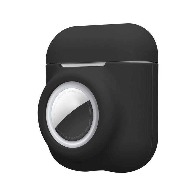 TV, Audio-Video si Foto - Portabile audio - Casti audio - Husa casti Kwmobile pentru Apple AirPods 1, AirPods 2, incarcare wireless, Silicon, negru - Infinity.ro