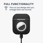 TV, Audio-Video si Foto - Portabile audio - Casti audio - Husa casti Kwmobile pentru Apple AirPods 1, AirPods 2, incarcare wireless, Silicon, negru - Infinity.ro