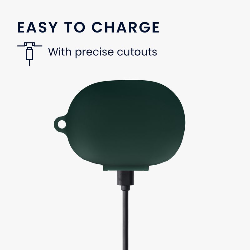 TV, Audio-Video si Foto - Portabile audio - Casti audio - Husa casti Kwmobile pentru Bose QuietComfort Earbuds, protectie la zgarieturi, Silicon, verde - Infinity.ro