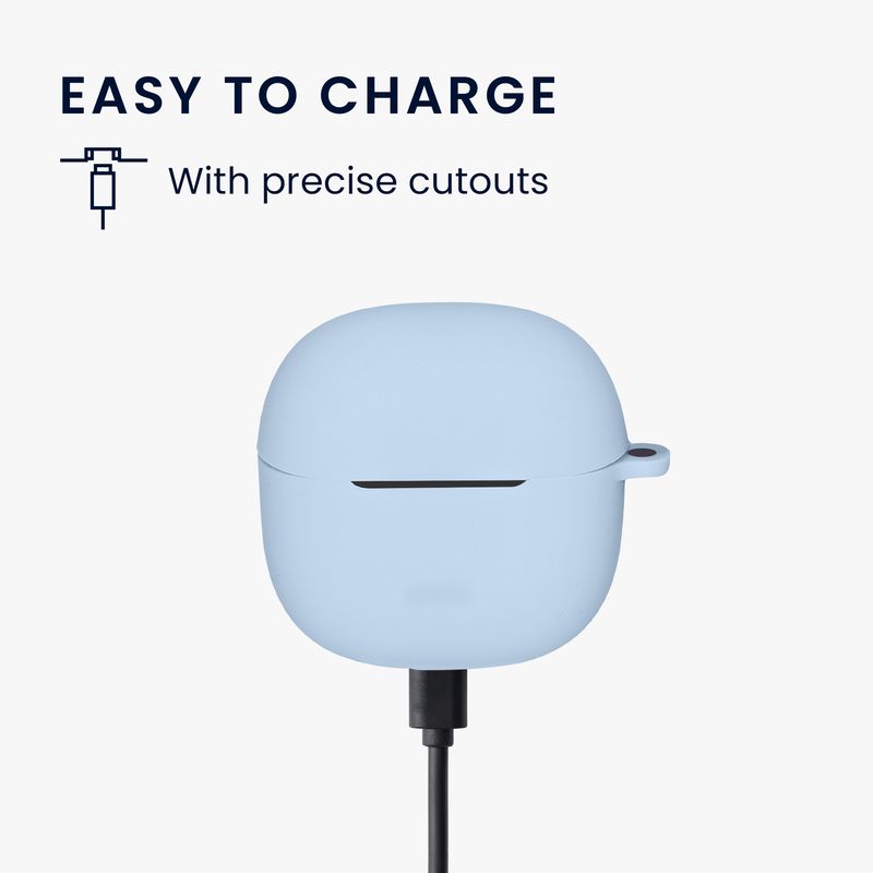 TV, Audio-Video si Foto - Portabile audio - Casti audio - Husa casti Kwmobile pentru Xiaomi Redmi Buds 8 Lite, protectie la zgarieturi, Silicon, albastru - Infinity.ro