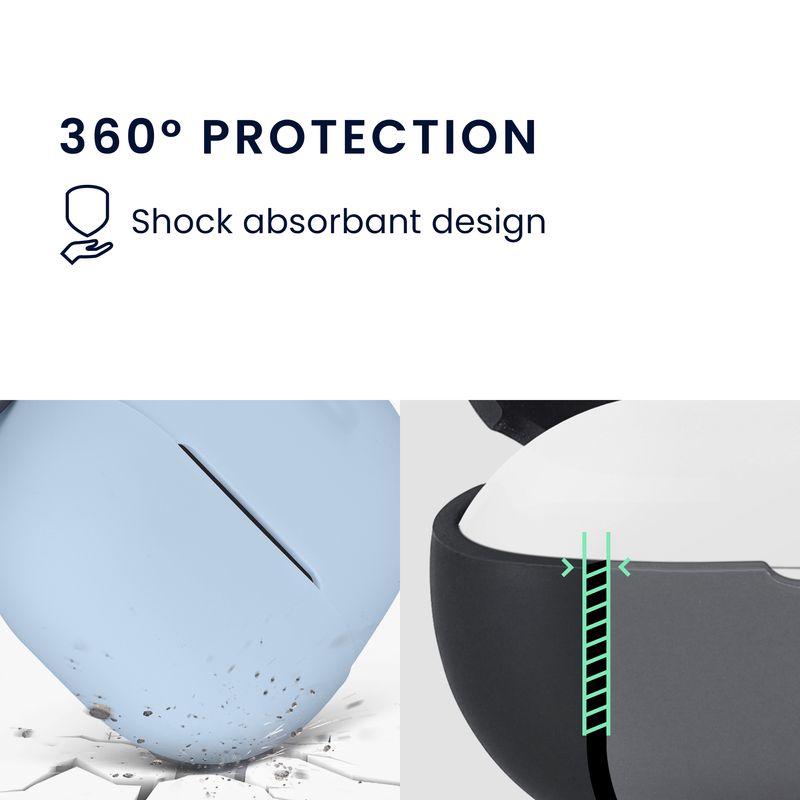 TV, Audio-Video si Foto - Portabile audio - Casti audio - Husa casti Kwmobile pentru Xiaomi Redmi Buds 8 Lite, protectie la zgarieturi, Silicon, albastru - Infinity.ro