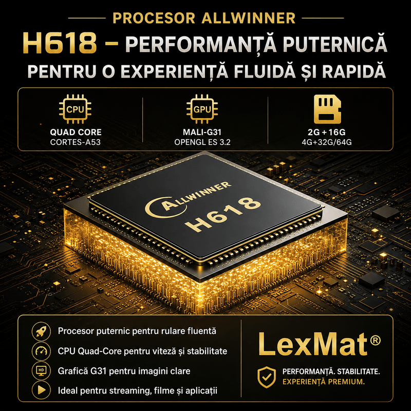 TV, Audio-Video si Foto - Portabile audio - Media Playere - TV Box, LexMat, Android 14, 8K, 4K HD, WiFi 6, Telecomanda Bluetooth, HDMI, Streaming, negru - Infinity.ro