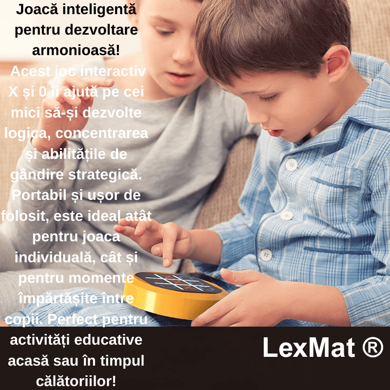 Jucarii, Copii si Bebe - Jucarii si jocuri - Jucarii & jocuri educative - Laptopuri, tablete si gadget-uri copii - Joc X si O LexMat SmartTic-Tac-Toe 4 in 1 Portocaliu, pentru 3+ ani, design compact, electronic, mod joc vs AI - Infinity.ro