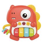 Jucarii, Copii si Bebe - Jucarii si jocuri - Jucarii bebelusi - Jucarii interactive bebelusi - Orga Muzicala Interactiva pentru Bebelusi Dinozaur Rosu cu Lumini, Sunete si Inele Senzoriale, Baterii, 18 luni+ - Infinity.ro