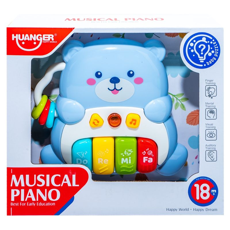 Jucarii, Copii si Bebe - Jucarii si jocuri - Jucarii bebelusi - Jucarii interactive bebelusi - Orga Muzicala Interactiva Bebelusi Ursulet, Melodii, Sunete si Inele Senzoriale, 18 luni+ - Infinity.ro