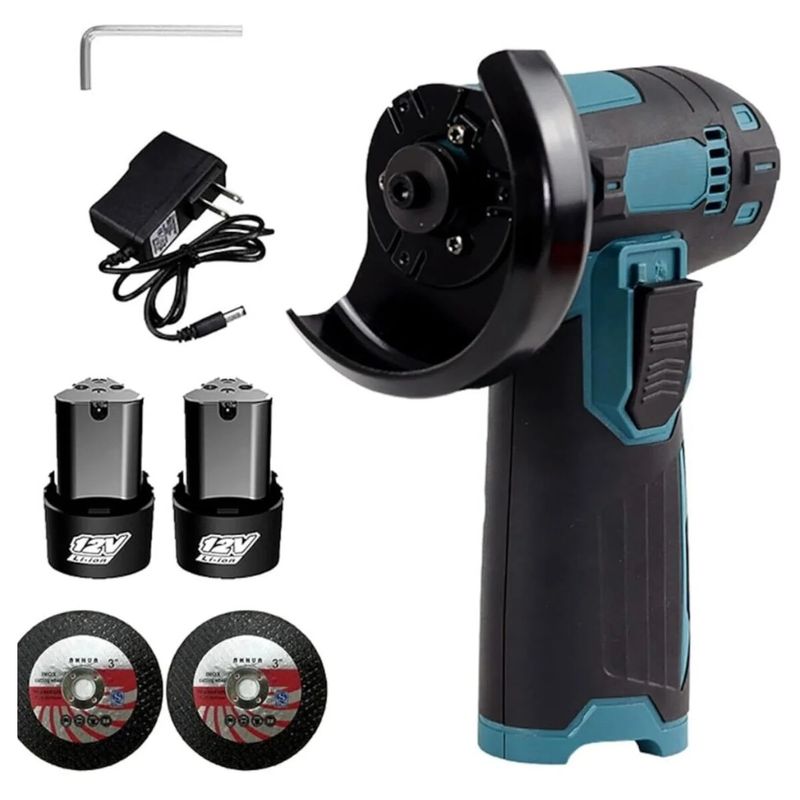 Casa si Gradina - Constructii - Scule electrice si accesorii - Polizoare - Mini Polizor Unghiular, Flex, Fara Fir, 12V, 19500 RPM, 2 Acumulatori, Portabil, 2 Discuri - Infinity.ro