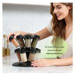 Casa si Gradina - Mobilier - Organizare si depozitare - Organizatoare pentru sertare si dulapuri - Organizator de Condimente cu 12 Borcane, Design Rotativ, Ideal pentru Bucatarie, Plastic, Negru - Infinity.ro