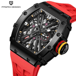 Fashion, accesorii si bijuterii - Barbati - Bijuterii barbati - Ceasuri barbati - Ceas PAGANI DESIGN PD-1738 Black Red, Quartz VH65, Safir AR, 42mm, 50M - Infinity.ro