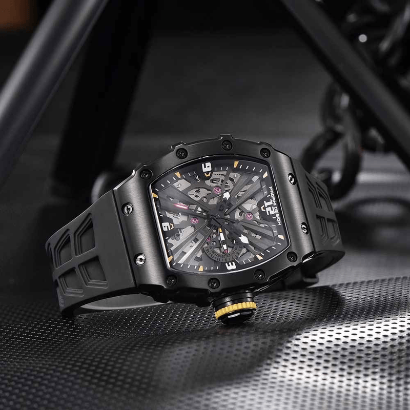 Fashion, accesorii si bijuterii - Barbati - Bijuterii barbati - Ceasuri barbati - Ceas PAGANI DESIGN PD-1738 Full Black, Quartz VH65, Safir AR, 42mm, 50M - Infinity.ro
