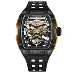 Fashion, accesorii si bijuterii - Barbati - Bijuterii barbati - Ceasuri barbati - Ceas Automatic PAGANI DESIGN PD-YS018 Black Gold Skeleton, Safir, 42mm, 50M - Infinity.ro