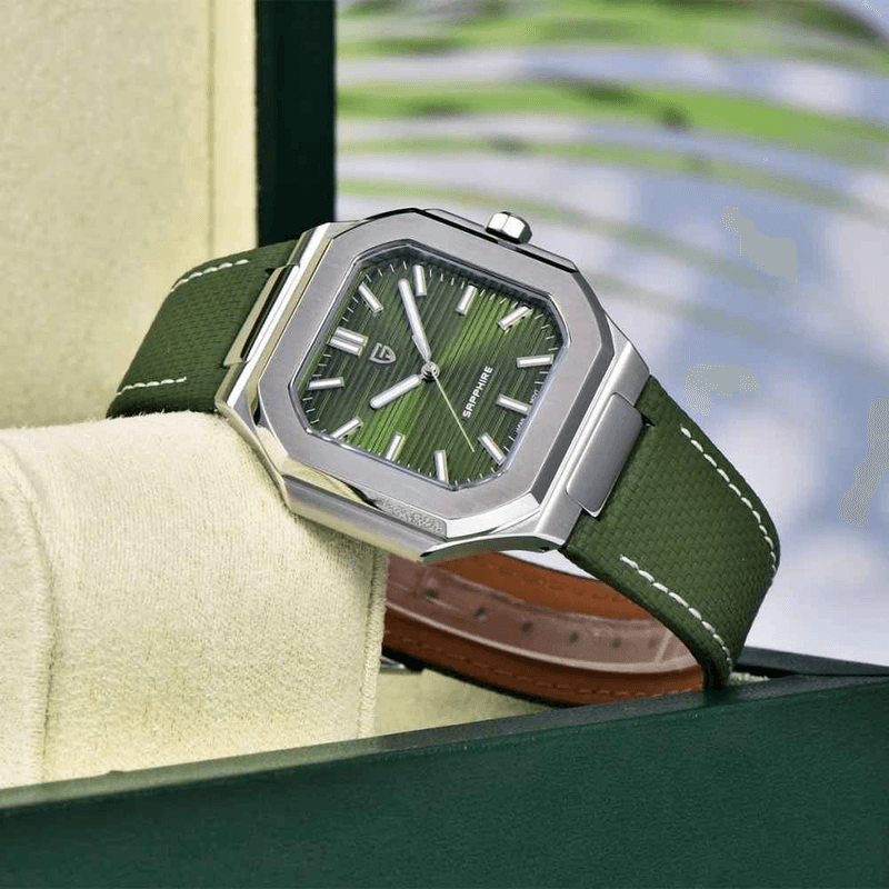 Fashion, accesorii si bijuterii - Barbati - Bijuterii barbati - Ceasuri barbati - Ceas PAGANI DESIGN PD-YS019 Green, VH31 Quartz, Safir, Bezel Ceramic, 37mm, 50M - Infinity.ro