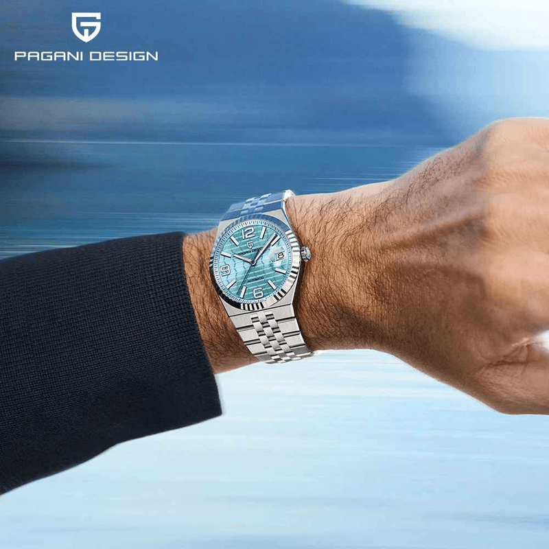 Fashion, accesorii si bijuterii - Barbati - Bijuterii barbati - Ceasuri barbati - Ceas Automatic PAGANI DESIGN PD-YS027 Sky Blue, Miyota 8215, Safir, 100M, 40.5mm - Infinity.ro