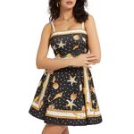 Fashion, accesorii si bijuterii - Femei - Imbracaminte femei - Rochii femei - Rochie Guess cu imprimeu marin si croiala evazata M INTL Multicolor - Infinity.ro