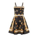 Fashion, accesorii si bijuterii - Femei - Imbracaminte femei - Rochii femei - Rochie Guess cu imprimeu marin si croiala evazata M INTL Multicolor - Infinity.ro