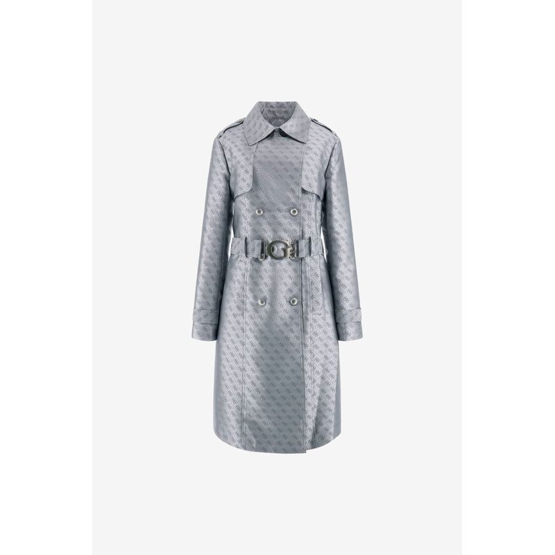 Fashion, accesorii si bijuterii - Femei - Imbracaminte femei - Paltoane si trenciuri femei - Trenci dama cu imprimeu Guess W3YL03 Argintiu L INTL - Infinity.ro
