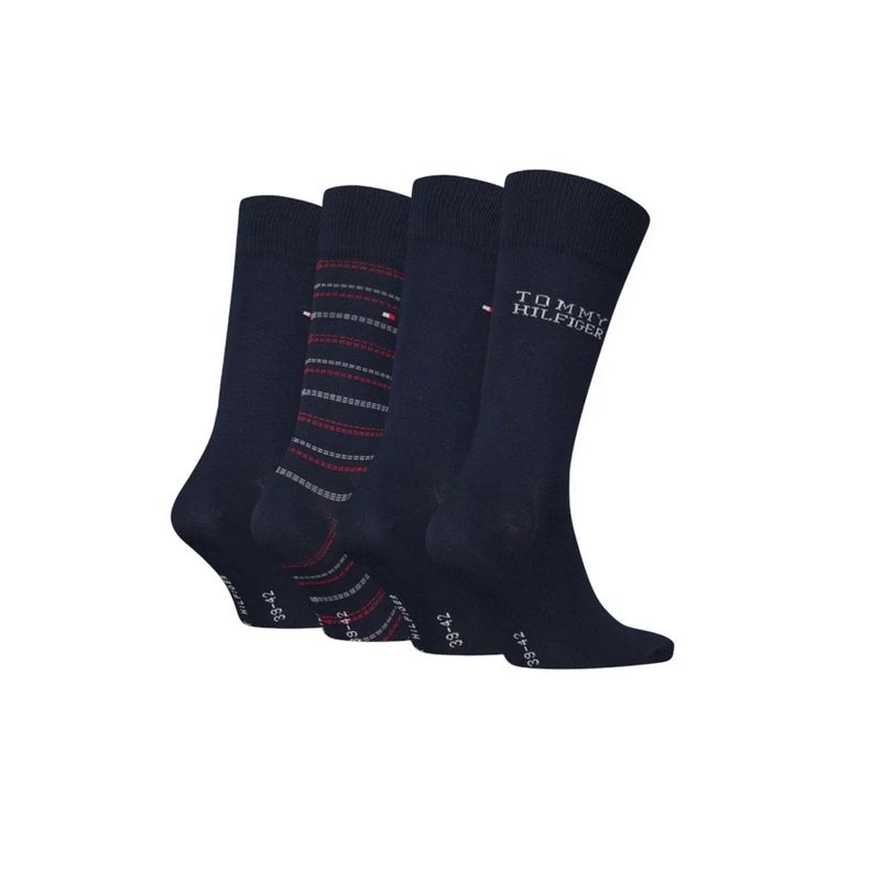 Fashion, accesorii si bijuterii - Barbati - Lenjerie si pijamale barbati - Sosete si ciorapi barbati - Set 4 perechi sosete lungi Tommy Hilfiger 701238504 Bleumarin 43-46 EU - Infinity.ro