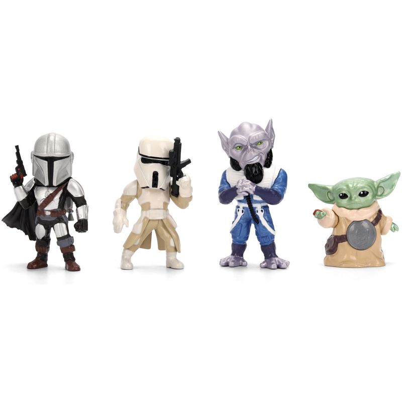 Jucarii, Copii si Bebe - Jucarii si jocuri - Figurine - Jada Star Wars Mandalorian si Grogu set 4 figurine metalice 4CM - Infinity.ro