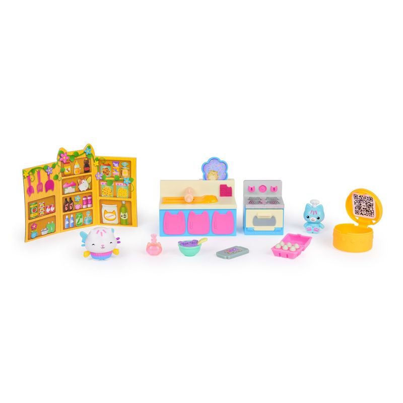 Jucarii, Copii si Bebe - Jucarii si jocuri - Figurine - Gabbys Dollhouse Fairylandia set de joaca bucataria magica a pisicii cakey cu figurine si accesorii - Infinity.ro