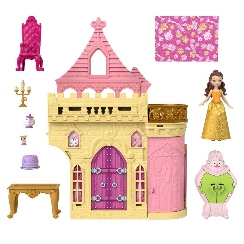 Jucarii, Copii si Bebe - Jucarii si jocuri - Papusi si accesorii - Papusi - Disney Princess castelul lui belle cu figurine si accesorii - Infinity.ro