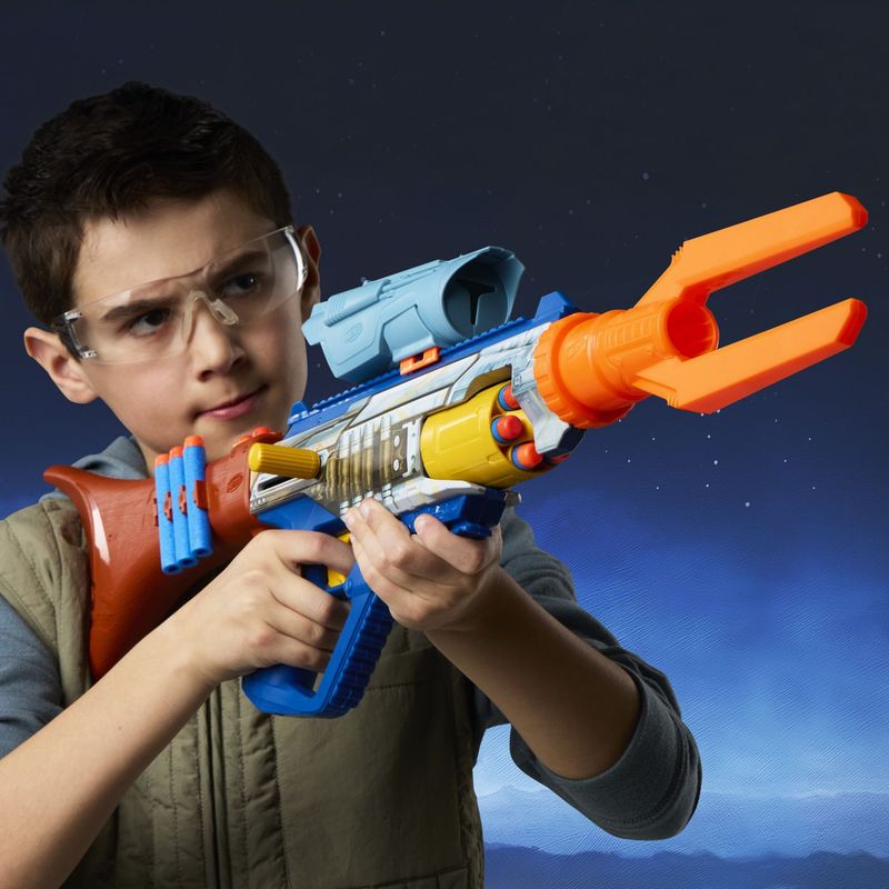 Jucarii, Copii si Bebe - Jucarii si jocuri - Jucarii de rol - Arme de jucarie - Nerf Blaster elite Star Wars Mandalorian si Grogu 8IN1 - Infinity.ro