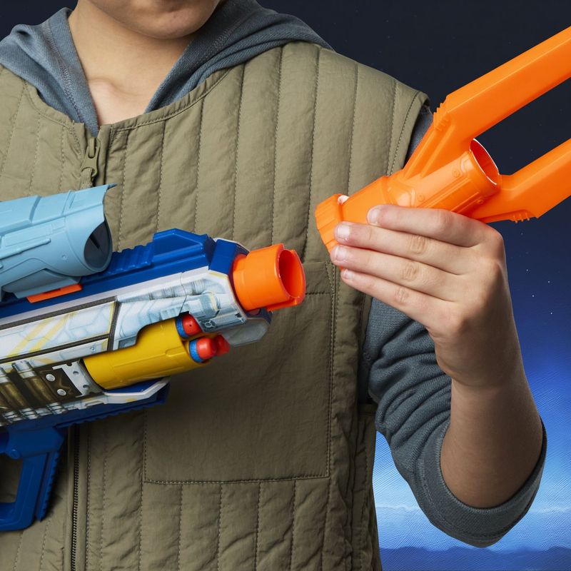 Jucarii, Copii si Bebe - Jucarii si jocuri - Jucarii de rol - Arme de jucarie - Nerf Blaster elite Star Wars Mandalorian si Grogu 8IN1 - Infinity.ro