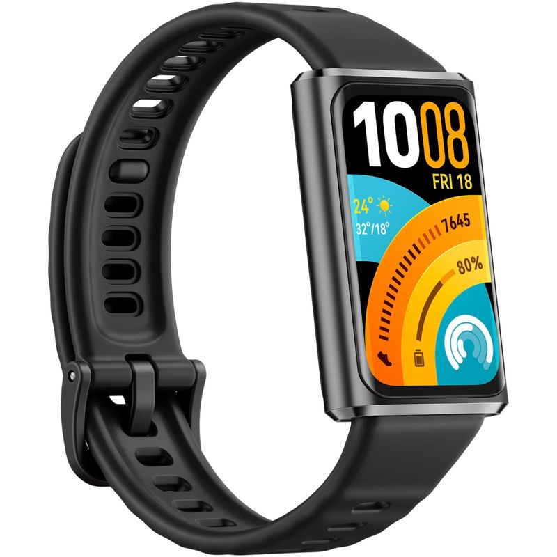 Laptop, Telefoane si Tablete - Wearables si gadgeturi - Wearables - Bratari fitness - Bratara fitness HUAWEI Band 11 Pro, Android /iOS, Matte Black Aluminum Alloy Case with Black Fluoroelastomer Strap + 1 Month Watch Face VIP - Infinity.ro