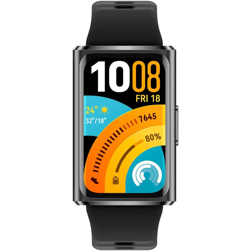 Laptop, Telefoane si Tablete - Wearables si gadgeturi - Wearables - Bratari fitness - Bratara fitness HUAWEI Band 11 Pro, Android /iOS, Matte Black Aluminum Alloy Case with Black Fluoroelastomer Strap + 1 Month Watch Face VIP - Infinity.ro