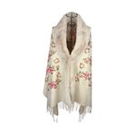 Fashion, accesorii si bijuterii - Femei - Accesorii femei - Esarfe si fulare femei - Fular dama tip poncho de lux crem - Infinity.ro