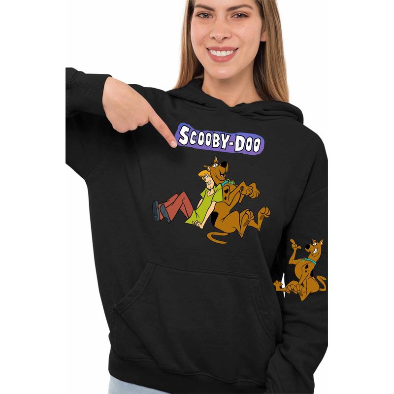 Fashion, accesorii si bijuterii - Femei - Imbracaminte femei - Hanorace femei - Hanorac Femei Scooby Doo Shaggy Friends, negru, marime L - Infinity.ro