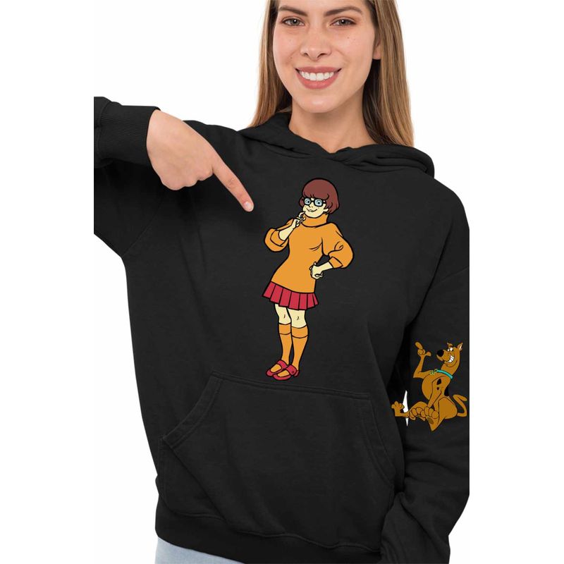 Fashion, accesorii si bijuterii - Femei - Imbracaminte femei - Hanorace femei - Hanorac Femei Scooby-Doo Velma Dinkley, negru, marime S - Infinity.ro