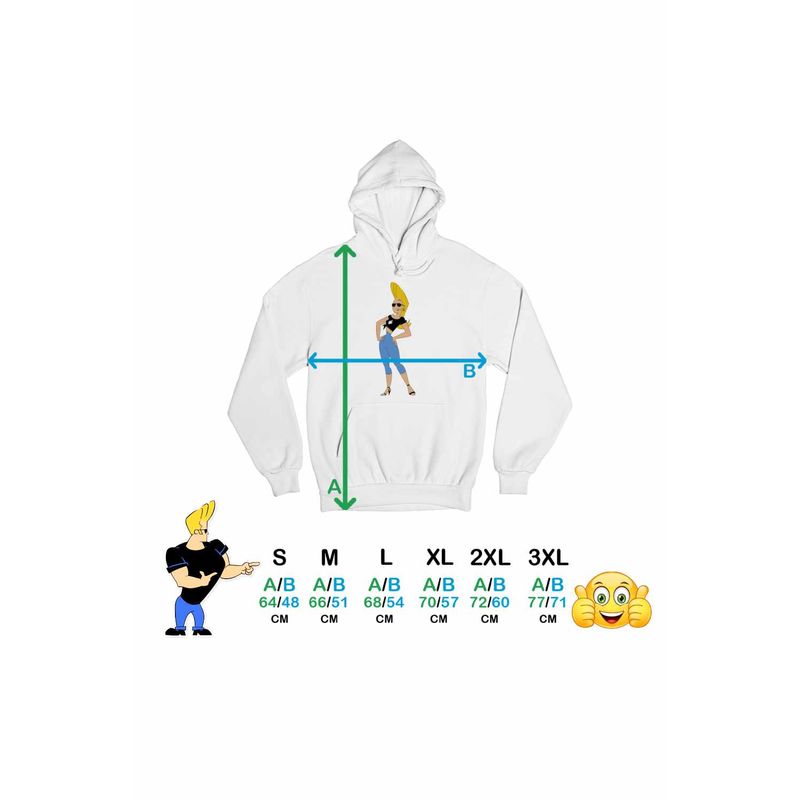 Fashion, accesorii si bijuterii - Femei - Imbracaminte femei - Hanorace femei - Hanorac Femei Jenny Brava Johnny Bravo, alb, marime M - Infinity.ro
