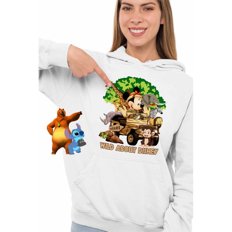 Fashion, accesorii si bijuterii - Femei - Imbracaminte femei - Hanorace femei - Hanorac Femei Minnie Wild Disney Safari, alb, marime L - Infinity.ro