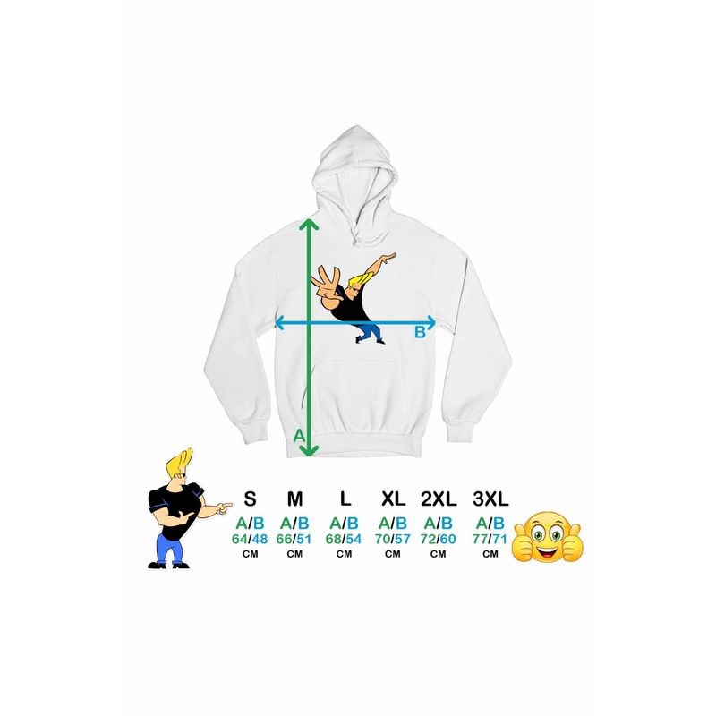 Fashion, accesorii si bijuterii - Femei - Imbracaminte femei - Hanorace femei - Hanorac Femei Johnny Bravo Desene Cartoon Network, alb, marime M - Infinity.ro