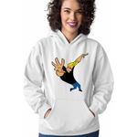 Fashion, accesorii si bijuterii - Femei - Imbracaminte femei - Hanorace femei - Hanorac Femei Johnny Bravo Desene Cartoon Network, alb, marime M - Infinity.ro