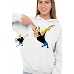 Fashion, accesorii si bijuterii - Femei - Imbracaminte femei - Hanorace femei - Hanorac Femei Johnny Bravo Desene Cartoon Network, alb, marime M - Infinity.ro