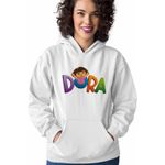 Fashion, accesorii si bijuterii - Femei - Imbracaminte femei - Hanorace femei - Hanorac Femei Desene Animate Dora Exploratoarea Explorer, alb, marime 2XL - Infinity.ro