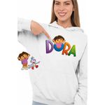 Fashion, accesorii si bijuterii - Femei - Imbracaminte femei - Hanorace femei - Hanorac Femei Desene Animate Dora Exploratoarea Explorer, alb, marime 2XL - Infinity.ro