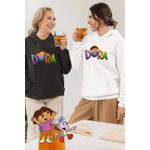 Fashion, accesorii si bijuterii - Femei - Imbracaminte femei - Hanorace femei - Hanorac Femei Desene Animate Dora Exploratoarea Explorer, alb, marime 2XL - Infinity.ro