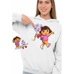 Fashion, accesorii si bijuterii - Femei - Imbracaminte femei - Hanorace femei - Hanorac Femei Dora Explorer Maimuta Aventuri, alb, marime S - Infinity.ro