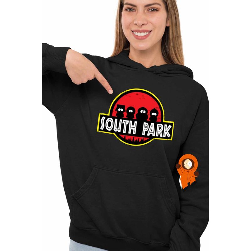 Fashion, accesorii si bijuterii - Femei - Imbracaminte femei - Hanorace femei - Hanorac Femei South Park Jurassic Dinozauri T-Rex, negru, marime XL - Infinity.ro