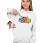 Fashion, accesorii si bijuterii - Femei - Imbracaminte femei - Hanorace femei - Hanorac Femei Dora The Explorer Nick Junior, alb, marime 3XL - Infinity.ro