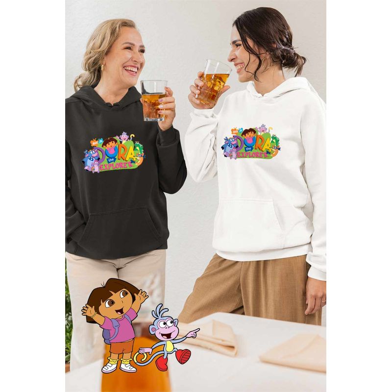 Fashion, accesorii si bijuterii - Femei - Imbracaminte femei - Hanorace femei - Hanorac Femei Dora The Explorer Nick Junior, alb, marime 3XL - Infinity.ro