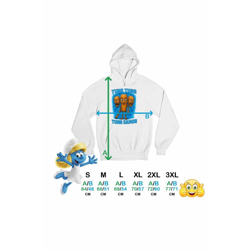 Fashion, accesorii si bijuterii - Femei - Imbracaminte femei - Hanorace femei - Hanorac Femei Tung Tung Tung Sahur Brainrot Meme, alb, marime 3XL - Infinity.ro